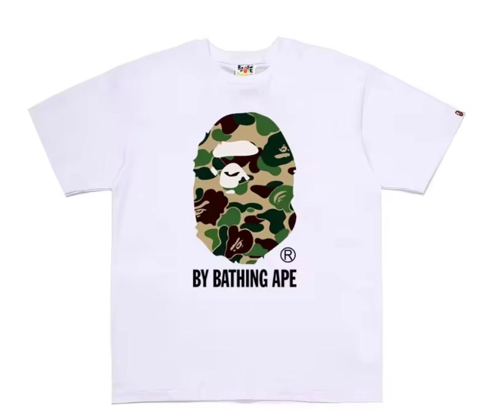 Bathing ape shirt size S colored camouflage green.